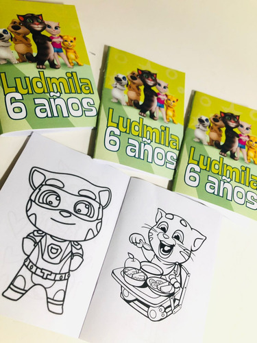 Libritos Para Colorear Personalizados X 20 Talking Tom