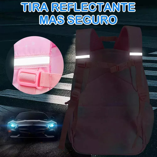 Mochila Escolar Para Nina Primaria Arcoiris Kawaii Kits Rosa