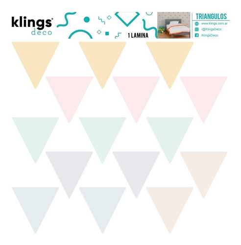 Vinilos Decorativos Triangulos Color Pastel Trama Geometrico