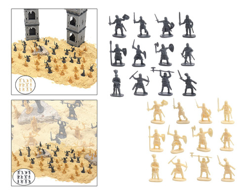 2 Juegos De Figuras De Plástico De Soldado Antiguo, Figura