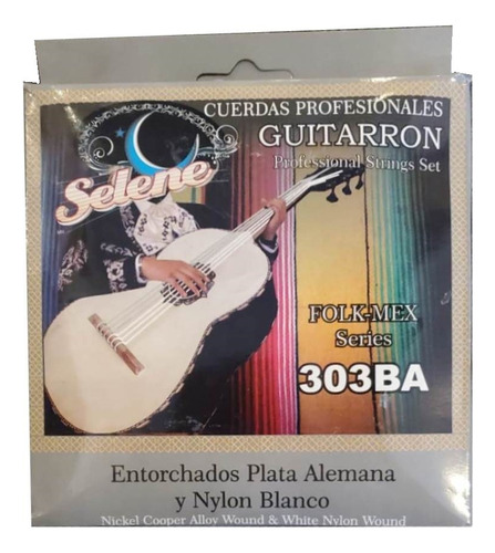 Cuerdas Para Guitarron Selene 303ba Plata/blanco Nuevas