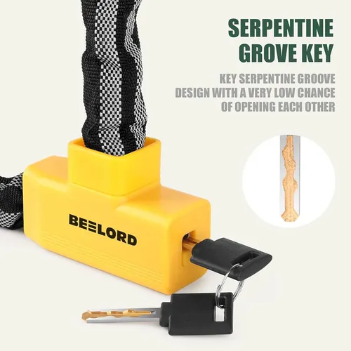 Beelord Bike Chain Lock 3ft Heavy Duty Bike Lock Anti-theft