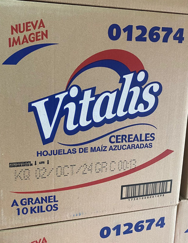 Cereal Vitalis Hojuelas Azucaradas En Caja 10kg