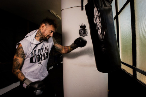 Sudadera Rústica C/capucha Marca Bronx , No Boxing No Life