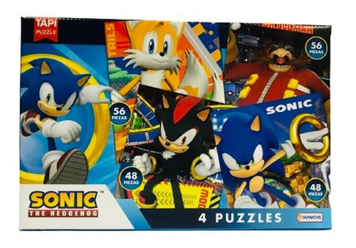Puzzle Sonic 4 Rompecabezas De 48 Pzs Y De 56 Pzs. Tapimovil