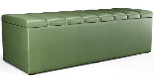 Calçadeira Recamier Baú Dália 160x50 Cm Facto Verde Musgo Cor Verde-musgo