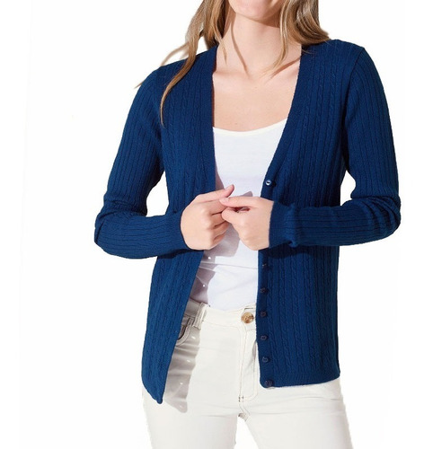 Cardigan Trenzas Sweater De Mujer Con Botones Proactivashop