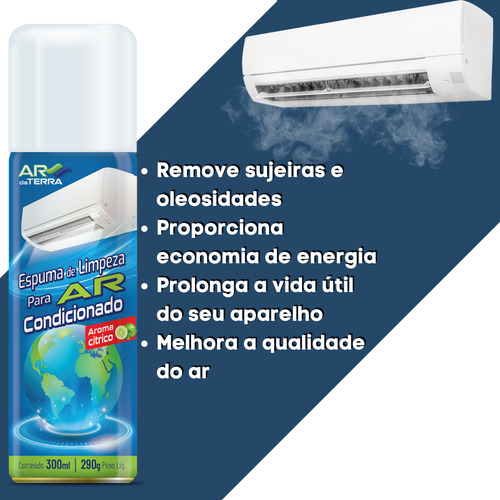 12 Espuma Spray Para Limpeza De Ar Condicionado Ar Da Terra