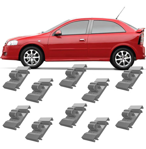 10 Presilhas Grampos Friso Lateral Astra Hatch 99 Até 2011