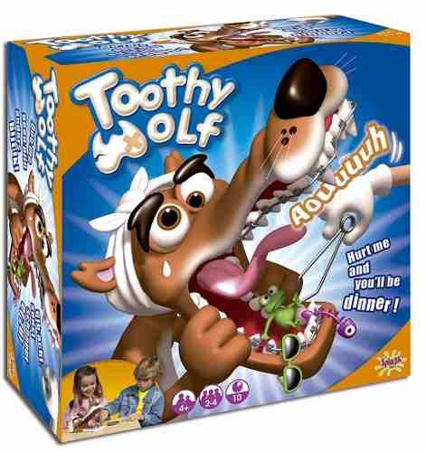 O jogo de tabuleiro Toothy Wolf ajuda o lobo com suas dentaduras
