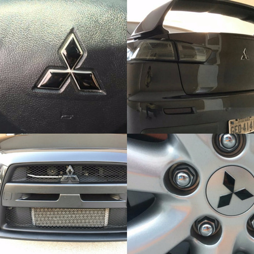 Combo Apliques Preto Com Relevo Lancer Gt Ralliart