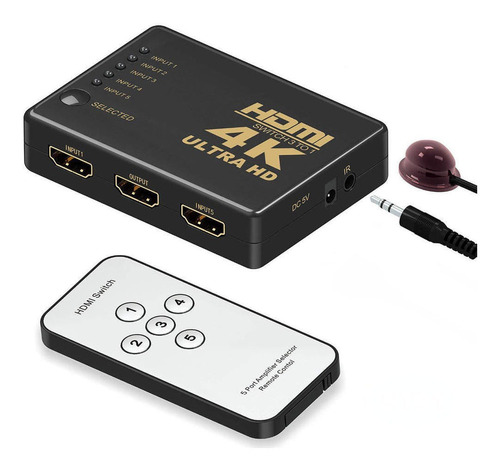 Seletor Switch Hdmi 4k 5x1 5 Entradas Para 1 Saida