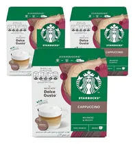 Comprar 3 Cajas Starbucks Cappuccino 12 Capsulas Dolce Gusto Oficial
