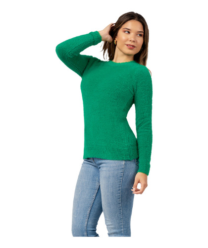 Polera Básico De Angora Color Verde