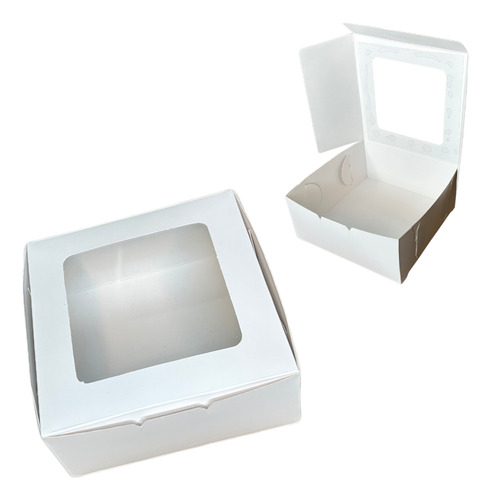 Cajas Blancas Con Ventana De Acetato (13x13x6cm) 100 Pz
