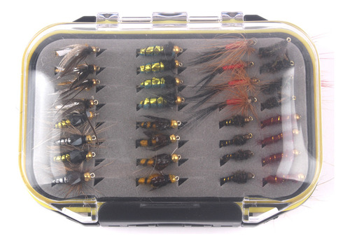 Kit De Insectos Hook Fishing Box Fly De 64 Piezas Con Mosca