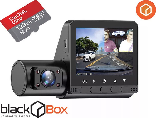 Câmera Veicular Carro Blackbox Gp2 Dual Uber Taxi + 128gb