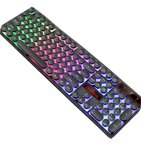 Imagem 2 de 5 de V8 Retro Punk Usb Com Fio Iluminado Gaming Desktop Teclado 1