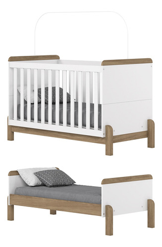 Cuna Transformable Dormitorio Bebé Cama 2 En 1 Colecho