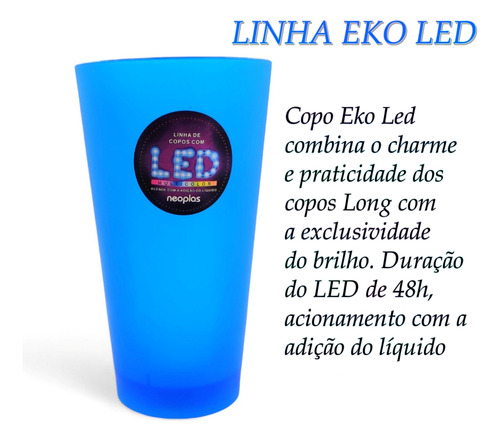 Kit 2 Copos Led 500ml Festas Luz Colorida Rgb