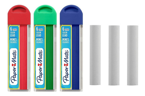 Paper Mate Plomo Clearpoint Color Y Goma De Borrar Lápiz Mec