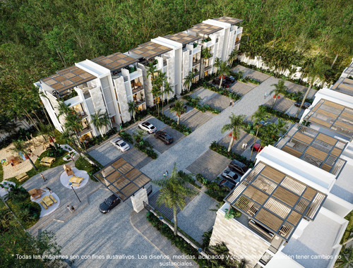 Departamento En Venta En Playa Del Carmen, Tres Patios, Rodeados De Áreas Verdes Y Atractivas Amenidades