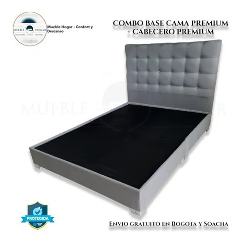 Base Cama Con Espaldar Premium Sencillo 100x190 + Envió