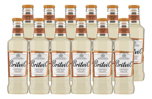 Agua Tonica Ginger Beer Britvic 200ml Pack X12  Importada