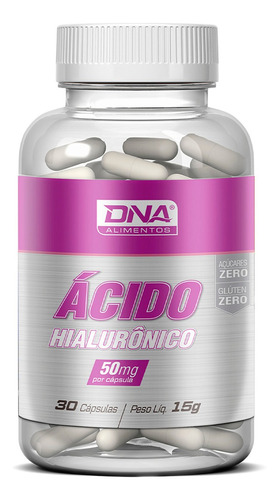 Ácido Hialurônico 500mg Evita Rugas Flacidez (30 Caps)- Dna 