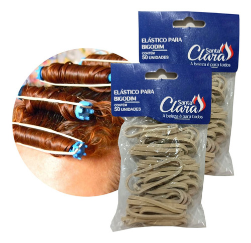Kit Elástico P/ Bigodim Fazer Cachos E Ondular Cabelo 100und