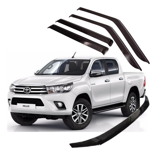 Deflector Toyota Hilux 2016 2019 Completo X5 Capot Ventanilla Adhesivo