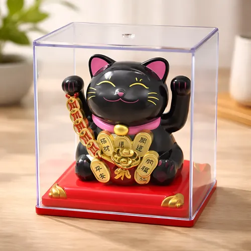 Kit 3 Maneki Neko Gato Da Sorte Mexe Os Braços Luz Solar