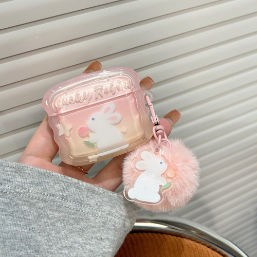 Carcasa De Conejo Manchada Rosa For iPhone For AirPods