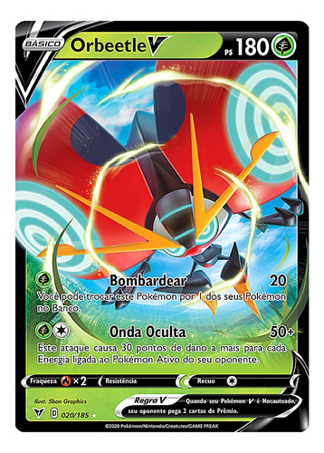  Carta Pokemon Orbeetle V Original Portugues + Brinde