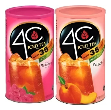 4c Té Helado Sabor Frambuesa & Durazno 2 Pack C/u 2.34 Kg