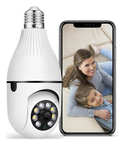 Cámara De Seguridad Wifi Foco Giratorio Visión Nocturna Full HD JustClick MX