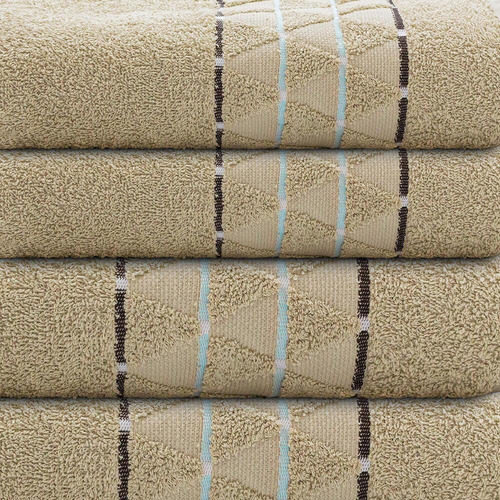 Toalla de baño y cara Atrium Beige de 4 piezas para camisas