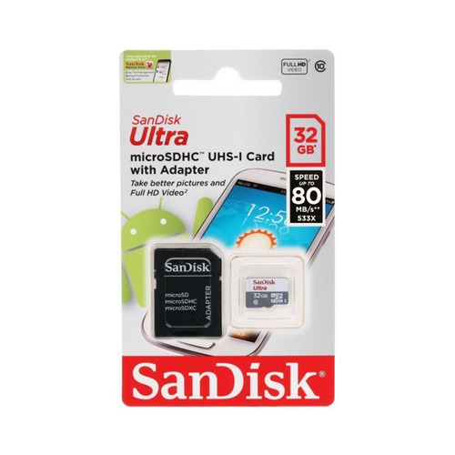 Memoria Sandisk Micro Sd Ultra 32gb Full Hd 80mb/s Clase 10