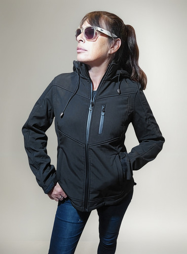 Campera Neoprene Importada Mujer Con Piel Sun Miss