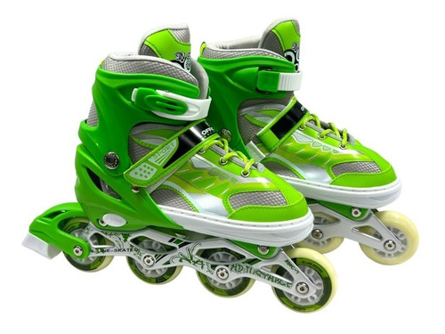 Patines Linea Ajustables Semiprofesionales Rueda Goma Kit