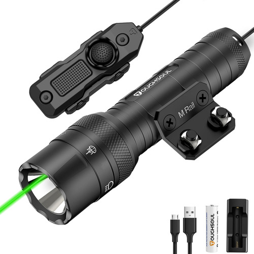 Toughsoul Mlok - Linterna Tactica Laser Verde De 1250 Lumene