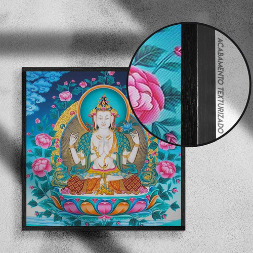 Imagem 2 de 4 de Quadro Canvas Premium 40x40 - Buda Budismo Namastê Zen M8