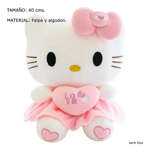 Peluche Hello Kitty 40 Cms. Love. Gato. Mu ecos. Rosa. Env o gratis