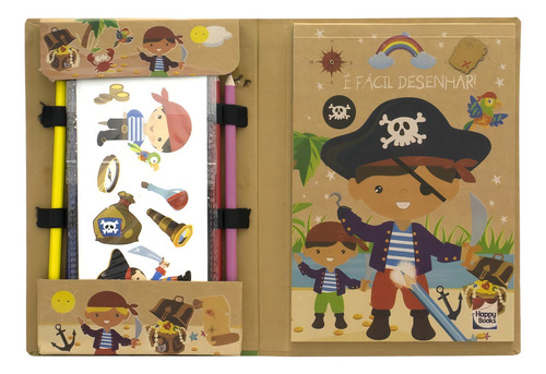 É Fácil Desenhar! Piratas, de Brijbasi Art Press. Editorial Happy Books em português, 2022