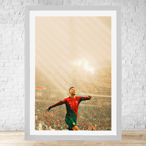 Cuadro Cristiano Ronaldo 30x40 Vidrio Listo Para Colgar C510 Blanco Moderno