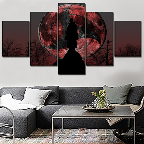 5 Cuadros En Canvas De Itachi Naruto Ojo Sharingan Luna