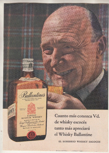 1958 Publicidad Vintage Whisky Escoces Ballantine's De Epoca