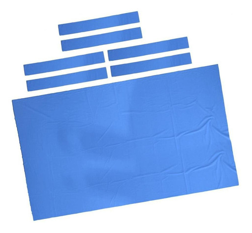 Mantel De Billar De Lana Cojín De 6 Piezas Tiras Azul