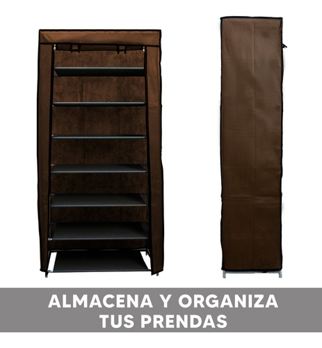 Kit De 2 Zapateras Armable Closet Organizador Cafe 6 Niveles