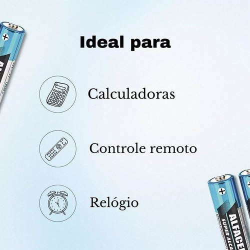 Pilha Aaa Alfacell Alcalina Cilíndrica - Kit De 2 Unidades